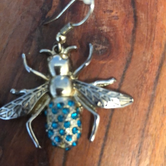 Vintage Bee rhinestone earrings - Picture 5 of 6